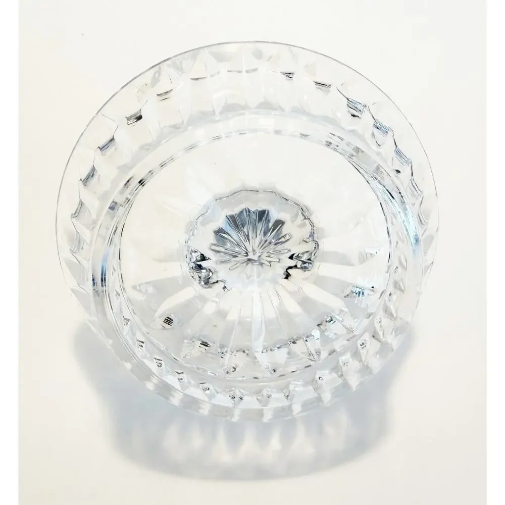 Vintage Mid Century MCM Cut Crystal Glass Ring Holder 3